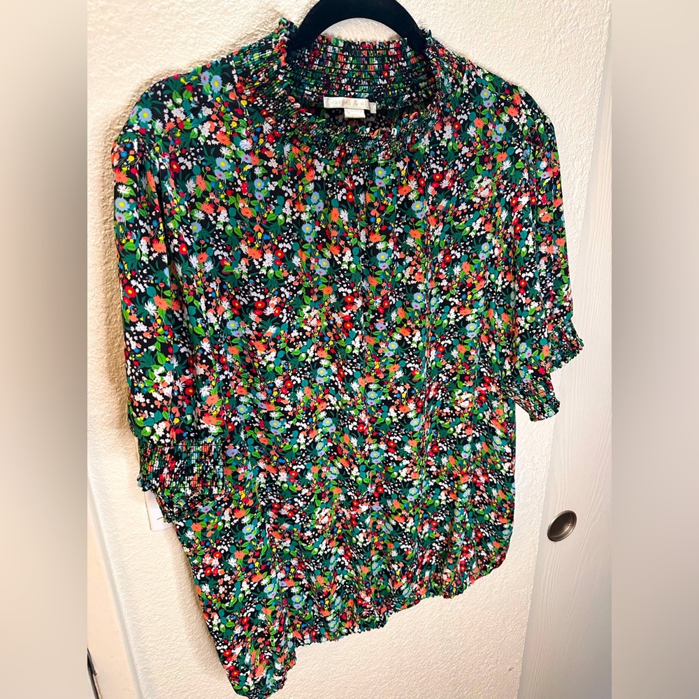 cooper & ella Floral Puff Sleeve Blouse